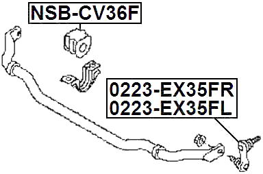 NSB-CV36F - FRONT STABILIZER BAR BUSH D31