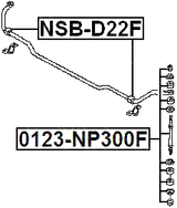 NSB-D22F - FRONT STABILIZER BAR BUSH D23