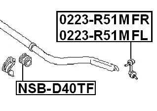 NSB-D40TF - FRONT STABILIZER BAR BUSH D25