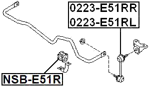 NSB-E51R - REAR STABILIZER BAR BUSH D25