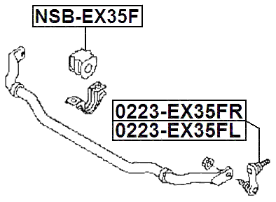 NSB-EX35F - FRONT STABILIZER BAR BUSH D34