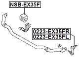 NSB-EX35F - FRONT STABILIZER BAR BUSH D34