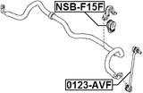 NSB-F15F - FRONT STABILIZER BAR BUSH D21