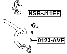 NSB-J11EF - FRONT STABILIZER BAR BUSH D22