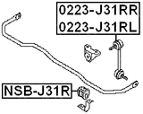 NSB-J31R - REAR STABILIZER BAR BUSH D26