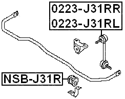 NSB-J31R - REAR STABILIZER BAR BUSH D26