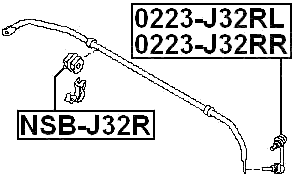 NSB-J32R - REAR STABILIZER BAR BUSH D17