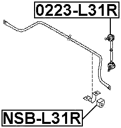 NSB-L31R - REAR STABILIZER BAR BUSH D19
