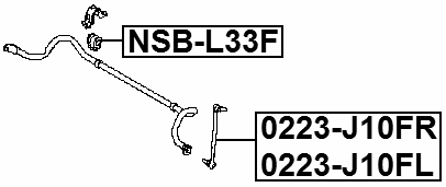 NSB-L33F - FRONT STABILIZER BAR BUSH D23