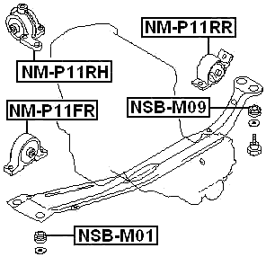 NSB-M01 - ENGINE FRONT CROSS MEMBER BUSHING