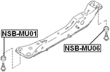 NSB-MU06 - ENGINE FRONT CROSS MEMBER BUSHING