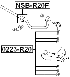 NSB-R20F - FRONT STABILIZER BAR BUSH D29