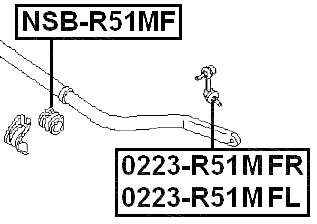 NSB-R51MF - FRONT STABILIZER BAR BUSH D34