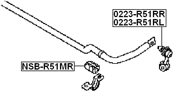 NSB-R51MR - REAR STABILIZER BAR BUSH D24