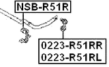 NSB-R51R - REAR STABILIZER BAR BUSH D26
