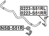 NSB-S51R - REAR STABILIZER BAR BUSH D28