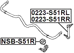 NSB-S51R - REAR STABILIZER BAR BUSH D28