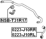 NSB-T31R17 - REAR STABILIZER BAR BUSH D17