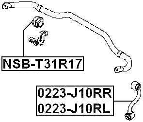 NSB-T31R17 - REAR STABILIZER BAR BUSH D17
