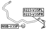 NSB-V35F - FRONT STABILIZER BAR BUSH D33