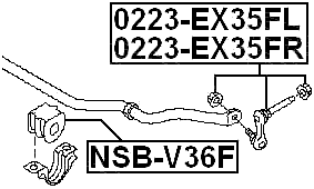 NSB-V36F - FRONT STABILIZER BAR BUSH D23