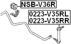 NSB-V36R - REAR STABILIZER BAR BUSH D17