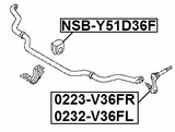 NSB-Y51D36F - FRONT STABILIZER BAR BUSH D36