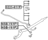 NSB-Y61F2 - FRONT STABILIZER BAR BUSH D23