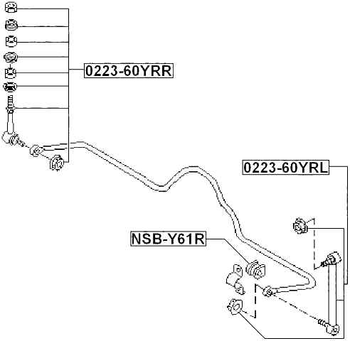 NSB-Y61R - REAR STABILIZER BAR BUSH D20