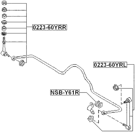 NSB-Y61R - REAR STABILIZER BAR BUSH D20