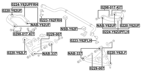 NSB-Y62F - FRONT STABILIZER BAR BUSH D36