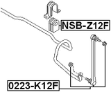 NSB-Z12F - FRONT STABILIZER BAR BUSH D20