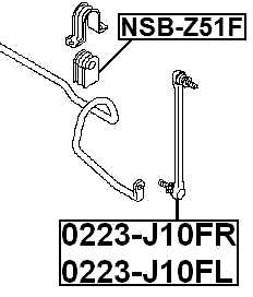 NSB-Z51F - FRONT STABILIZER BAR BUSH D25
