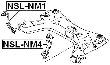 NSL-NM4 - FRONT SUBFRAME MOUNTING LINK LEFT