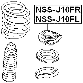NSS-J10FL - FRONT SHOCK ABSORBER MOUNTING LEFT