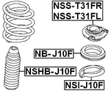 NSS-T31FL - FRONT SHOCK ABSORBER MOUNTING LEFT