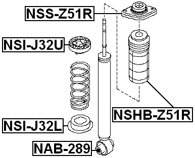 NSS-Z51R - REAR SHOCK ABSORBER MOUNTING
