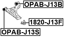 OPAB-J13B - REAR BUSHING, FRONT LOWER CONTROL ARM