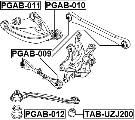 PGAB-010 - BUSHING, REAR UPPER CONTROL ARM
