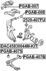 PGAB-407B - REAR BUSHING, FRONT LOWER CONTROL ARM