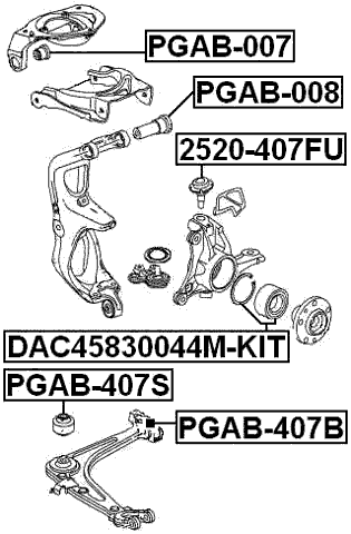 PGAB-407B - REAR BUSHING, FRONT LOWER CONTROL ARM