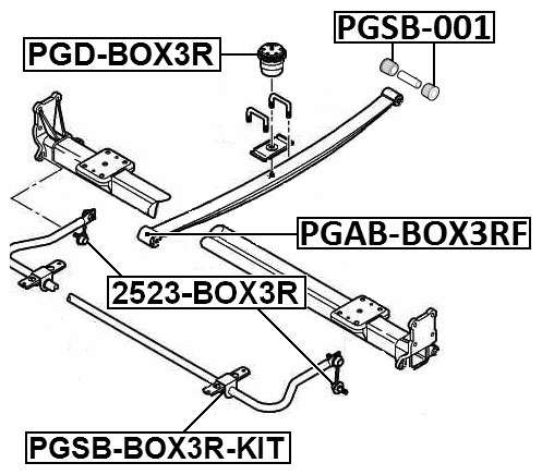 PGAB-BOX3RF - FRONT BUSHING, REAR LEAF SPRING