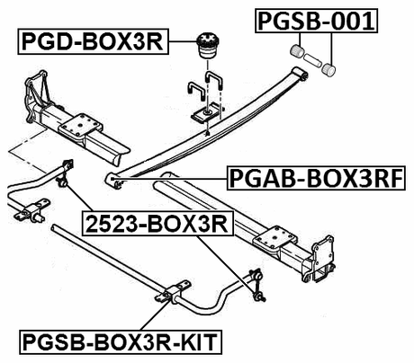 PGAB-BOX3RF - FRONT BUSHING, REAR LEAF SPRING