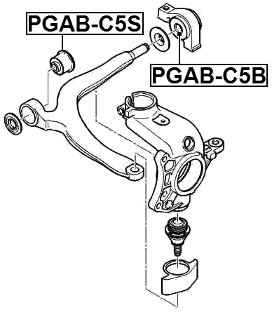PGAB-C5B - REAR BUSHING WITHOUT BRACKET, FRONT CONTROL ARM