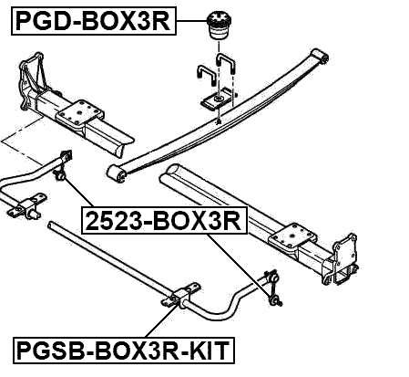 PGD-BOX3R - REAR LEAF SPRING RUBBER BUFFER