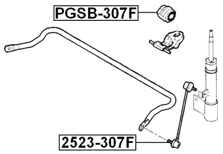 PGSB-307F - FRONT STABILIZER BAR BUSH D21