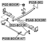 PGSB-BOX3R-KIT - REAR STABILIZER BAR BUSH KIT D25X21.6