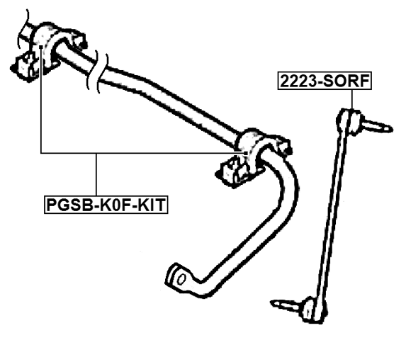 PGSB-K0F-KIT - FRONT STABILIZER BAR BUSH KIT (SET OF TWO) D23