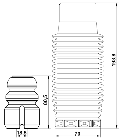 PGSHB-206F-KIT - BOOT WITH JOUNCE BUMPER FRONT SHOCK ABSORBER KIT
