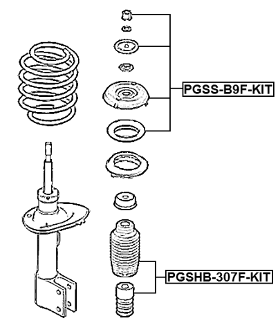 PGSHB-307F-KIT - BOOT WITH JOUNCE BUMPER FRONT SHOCK ABSORBER KIT